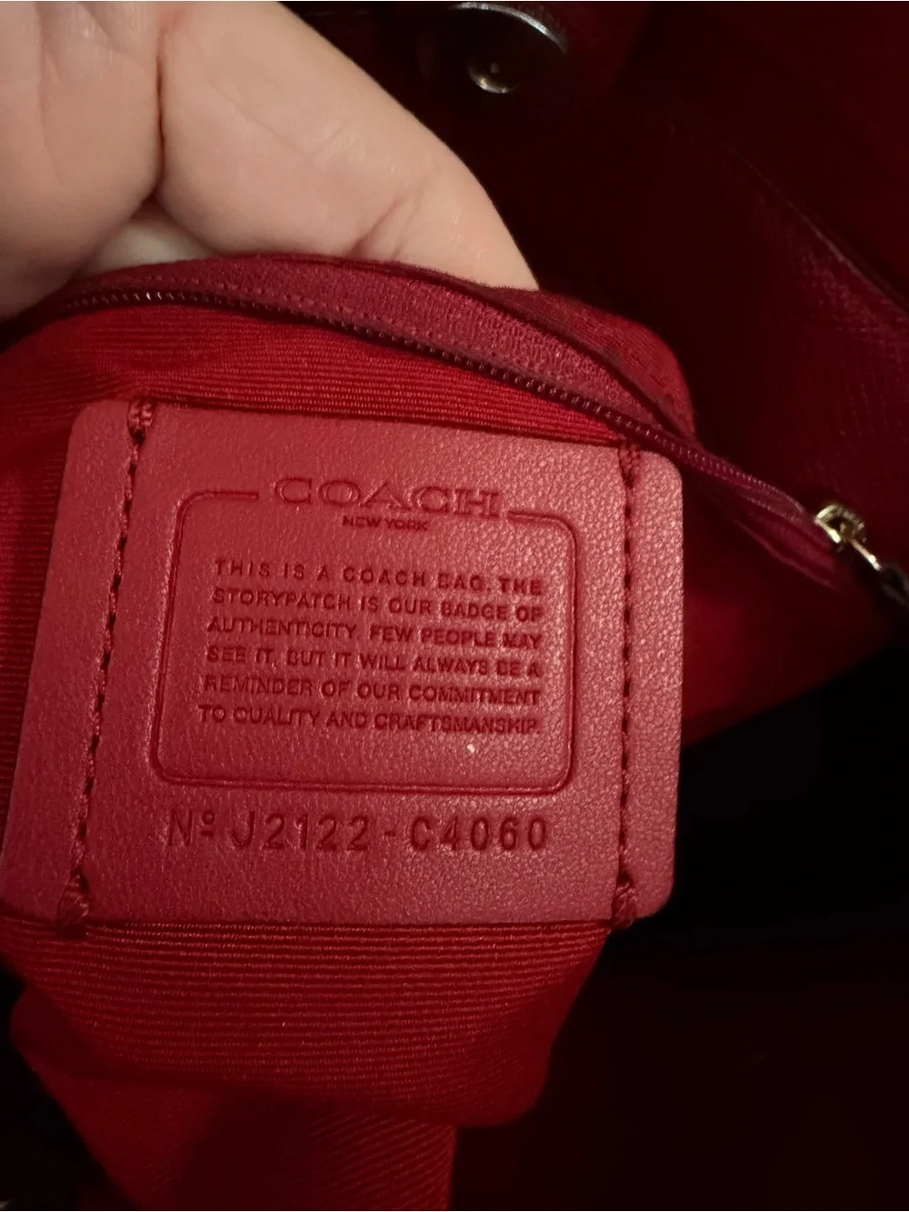 Coach Red Signature Canvas Tote with Gold Logo
